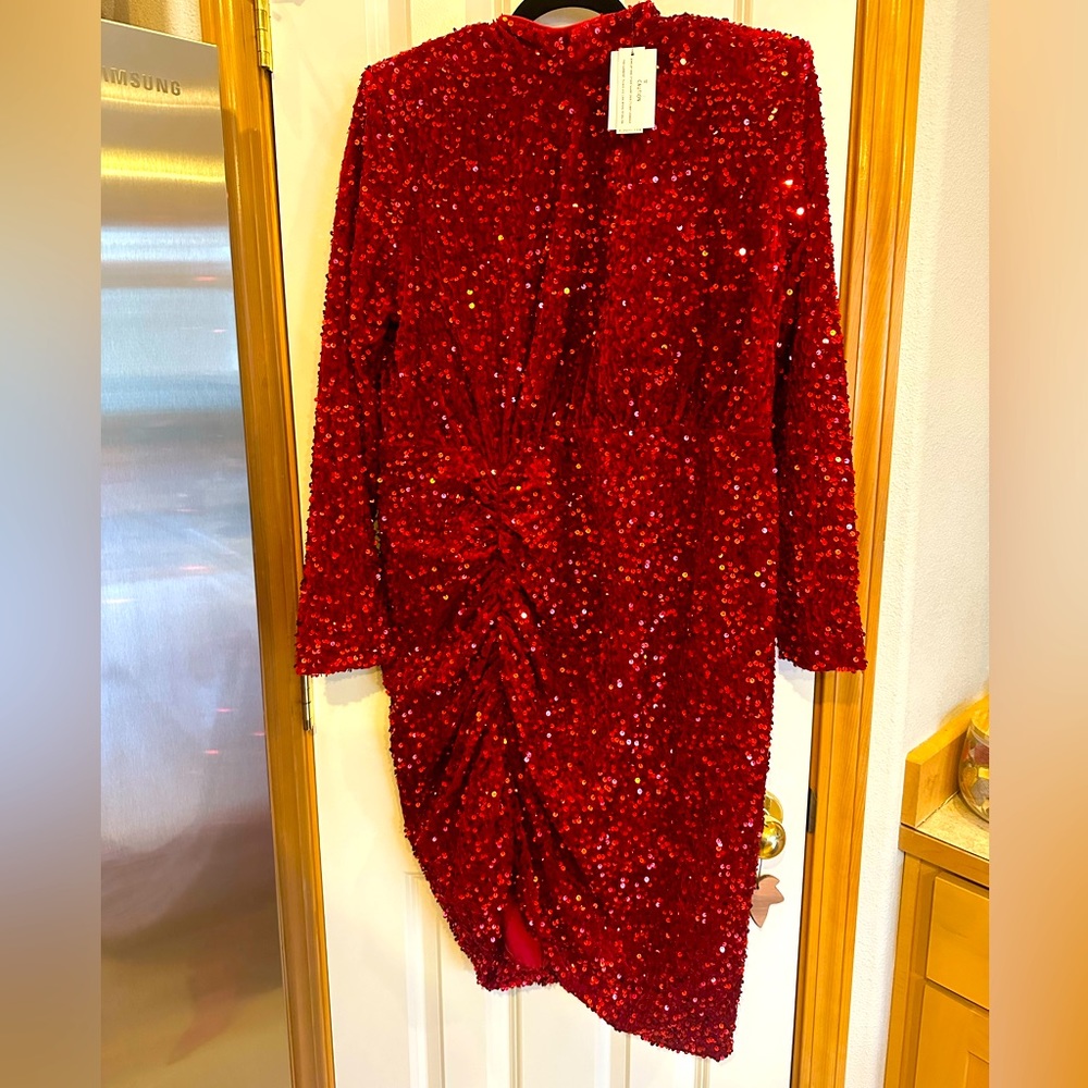 Red sequin dress